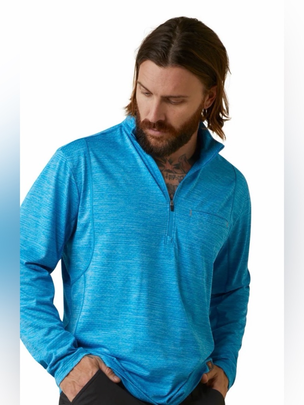 Ariat® Men's Rebar Evolution Scuba Blue 1/2 Zip Pullover